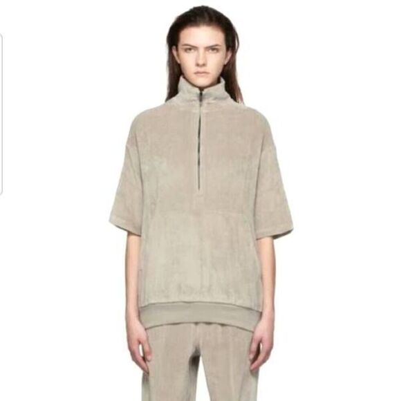 Fear of God ESSENTIALS Velour Short Sleeve Pullover Size XL - Picture 1 of 5